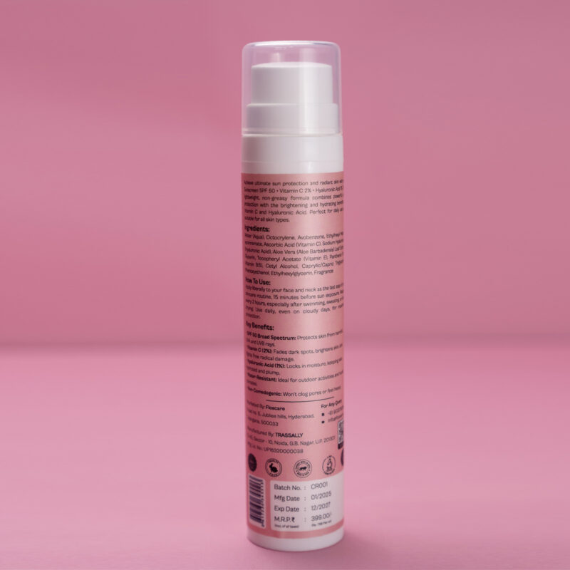 SPF 50 + Vitamin C 2% + Hyaluronic Acid 1% Sunscreen - Image 2